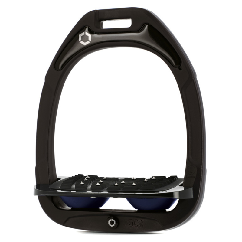 Flex-On Green Composite Stirrup - Inclined Ultra Grip - Black/Black/Navy Blue