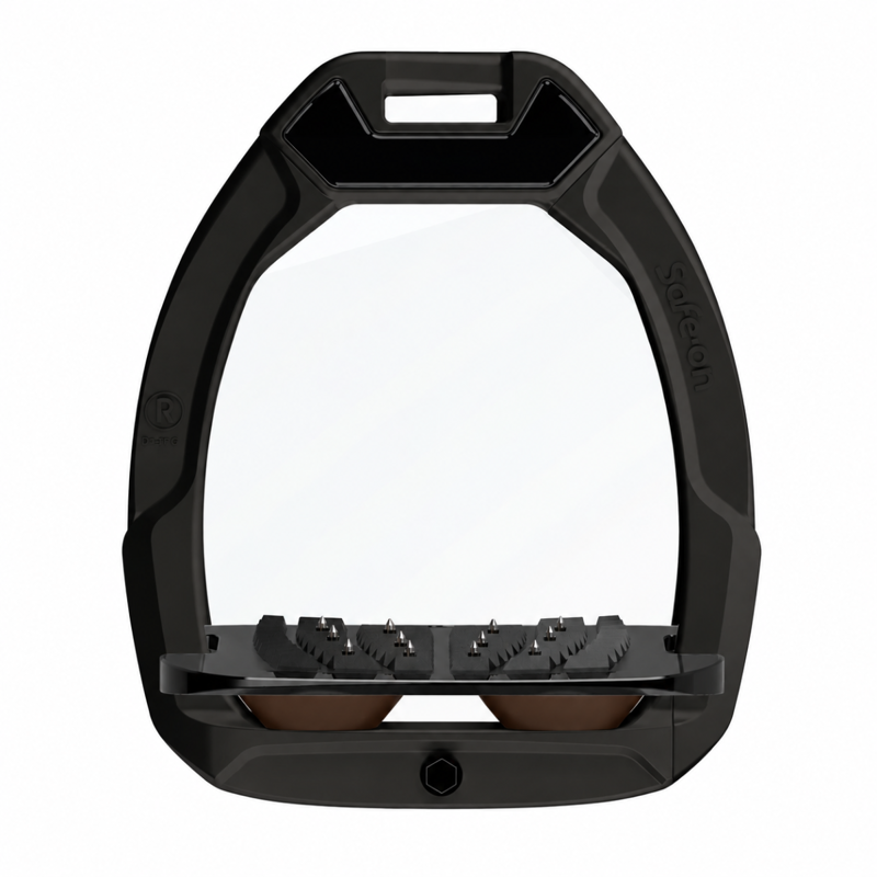 Flex-On Safe-On Inclined Ultra-Grip Stirrups - Black/Black/Brown