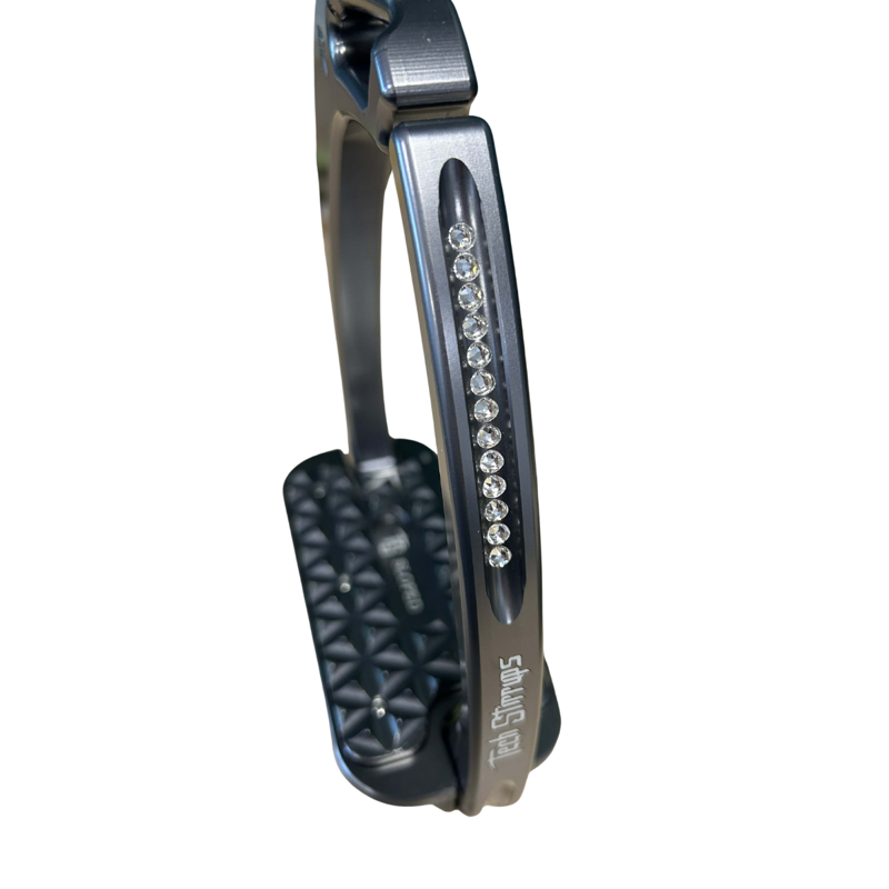 Tech Venice Sloped Evo Swarovski Safety Stirrup - Titanium-3