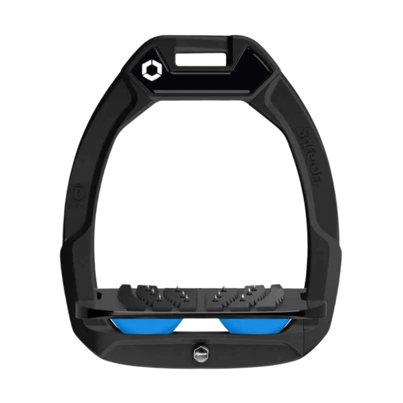 Flex-On Safe-On Inclined Ultra-Grip Stirrups - Black/Black/Light Blue