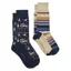 Joules Men's Kingsbury 2 Pack Socks - Navy Car