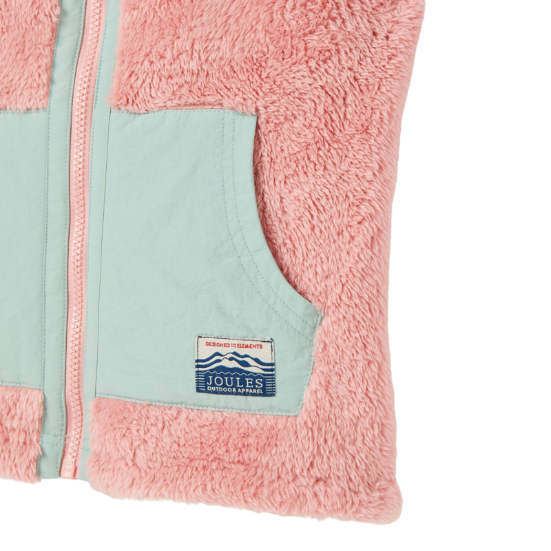 Joules Girls' Always Cosy Colourblock Gilet - Pink-3