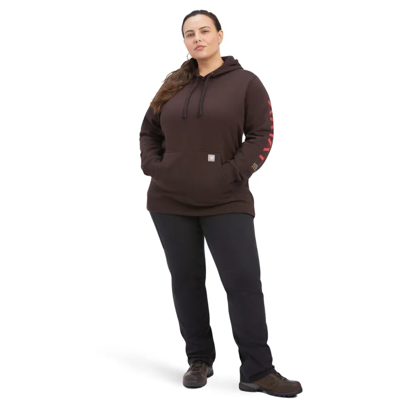 Ariat Women's Rebar Graphic Hoodie - Mole/Baked Apple-6