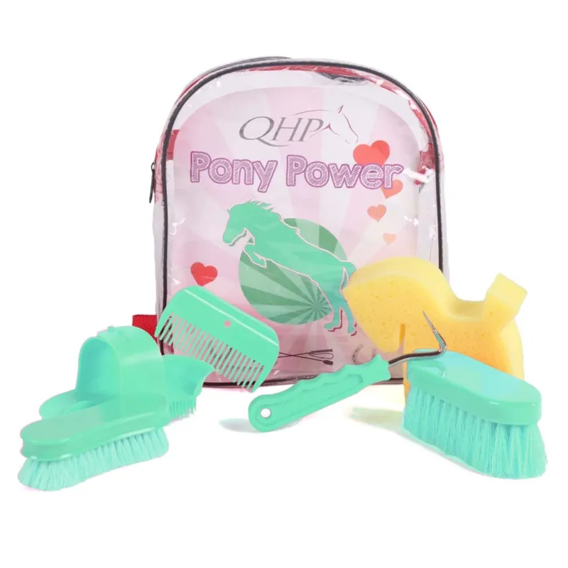 QHP Pony Power Grooming Backpack - Ice Green