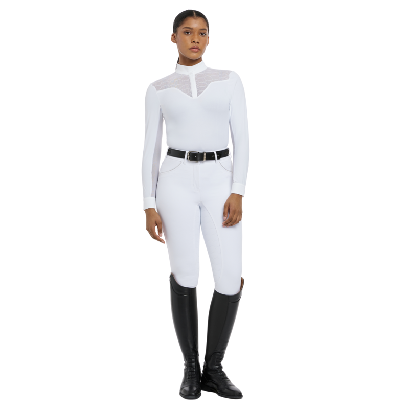 LeMieux Ladies Emily Long Sleeve Show Shirt - White-2