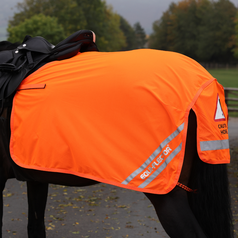 Shires EQUI-FLECTOR Mesh Quarter Sheet - Orange-6