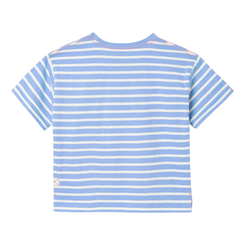 Joules Girls' Fun Days Graphic T-Shirt - Blue Stripe-1