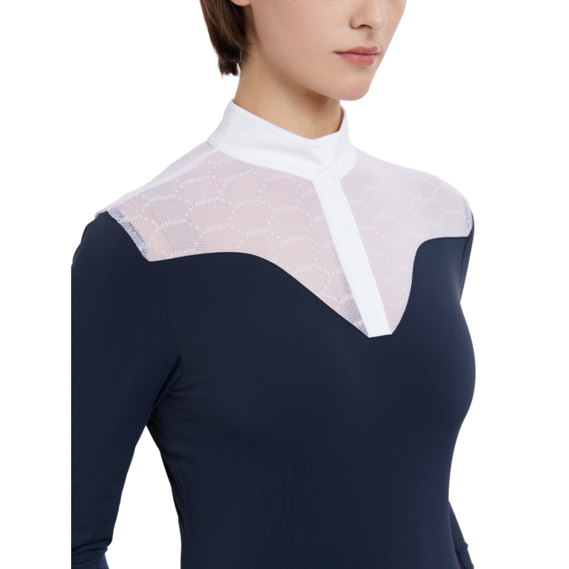 LeMieux Ladies Emily Long Sleeve Show Shirt - Navy-3