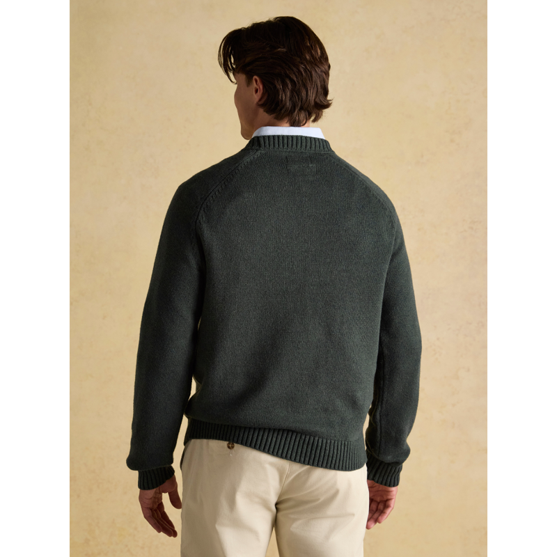 Joules Men's Jonty Intarsia Crew Knit Fox Jumper - Green-2