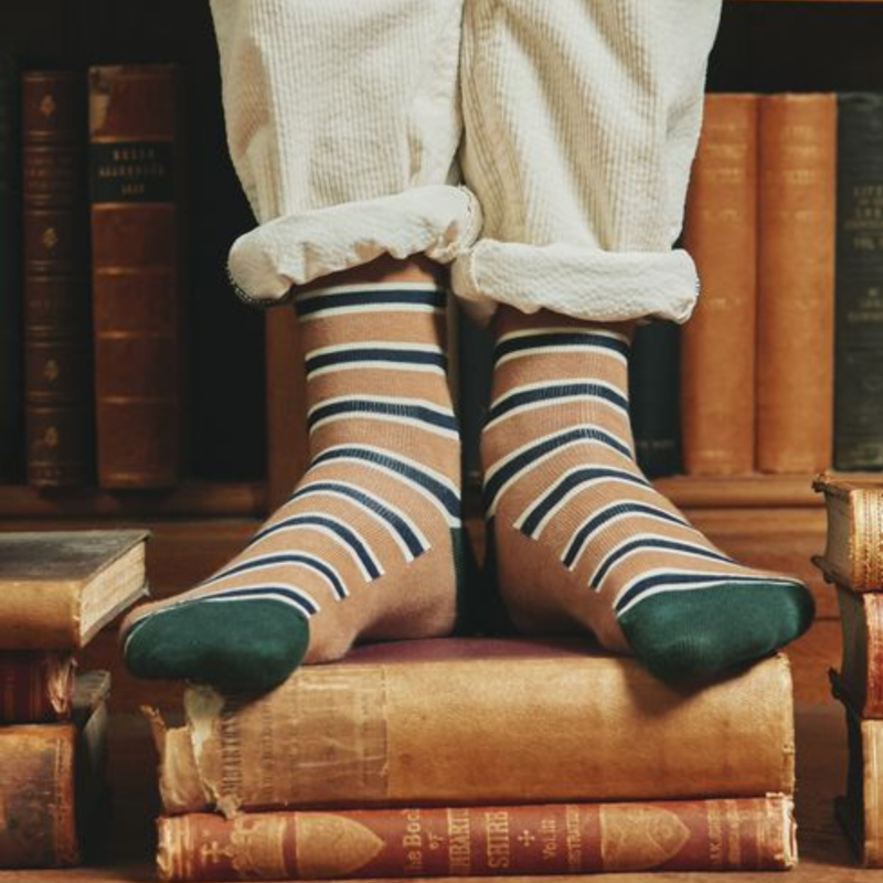 Joules Men's Kingsbury 2 Pack Socks - Navy/Camel-2