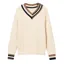 Joules Ladies Dawson Cable Knit Cricket Jumper - Creme