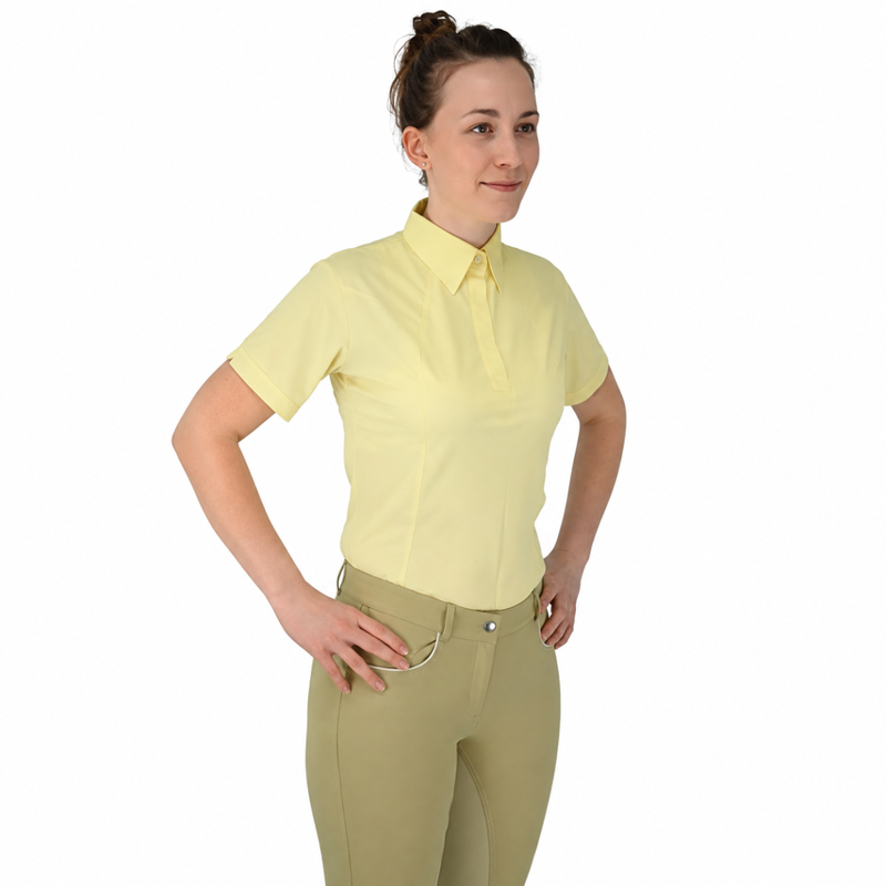 Hy Equestrian Ladies Tilbury Short Sleeved Shirt Large - Yellow