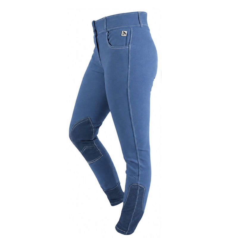 John Whitaker Lvy Ladies Self Seat Breeches - Royal Blue-1