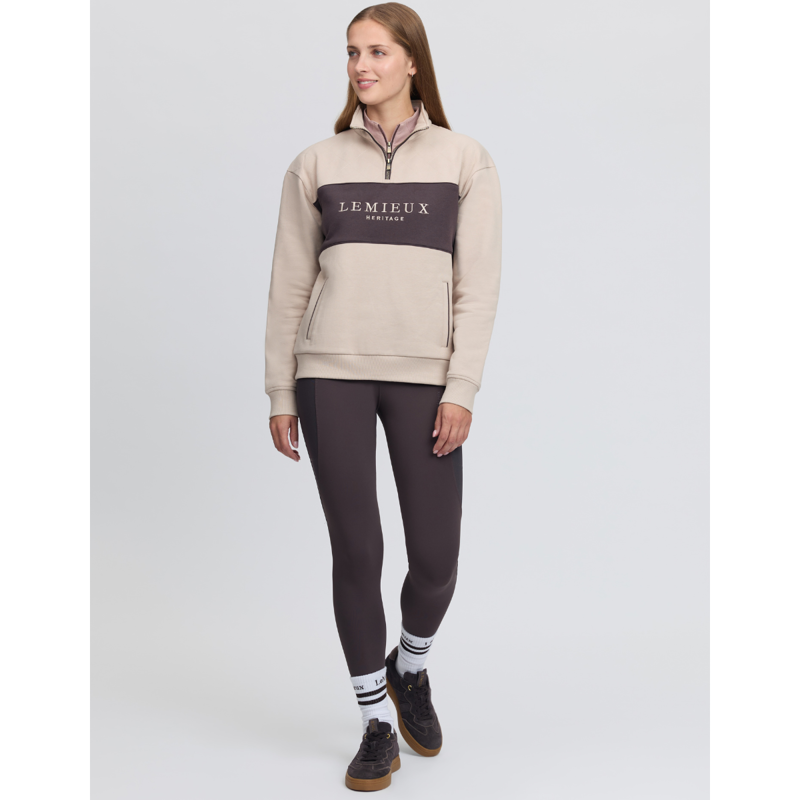 LeMieux Heritage Quarter Zip Sweat - Stone-5
