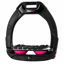 Flex-On Safe-On Junior Inclined Grip Stirrup - Black/Black/Fuchsia