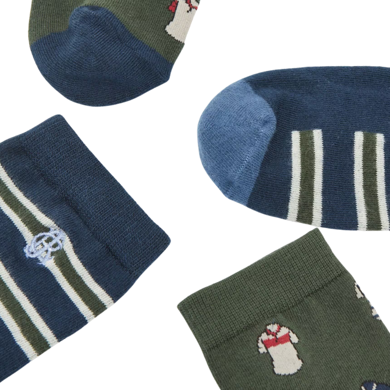 Joules Men's Kingsbury 2 Pack Socks - Green Polo-2