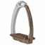 Tech Venice Sloped Evo Safety Stirrup - Silver/Brown/Swarovski Golden Shadow