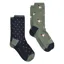 Joules Everyday 2 Pack Socks - Green Dog