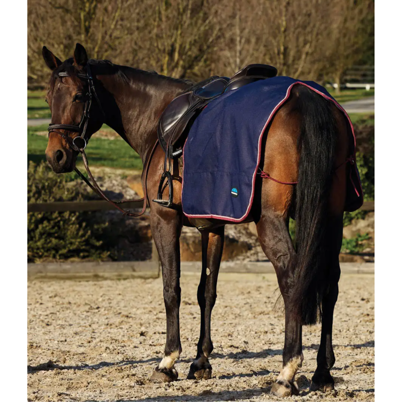 WeatherBeeta Waterproof Fleece Quarter Sheet - Navy/Burgundy