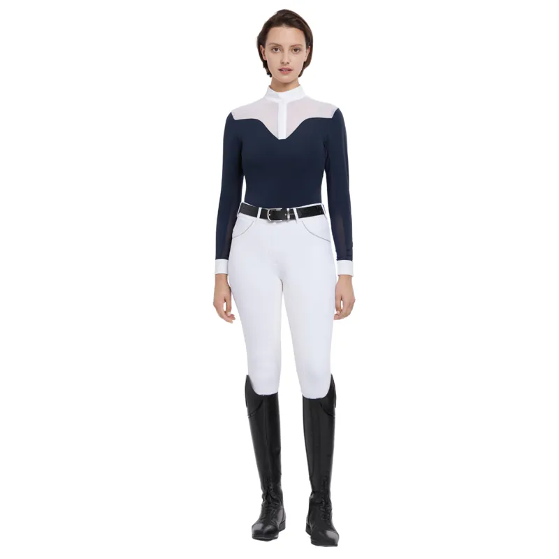 LeMieux Ladies Emily Long Sleeve Show Shirt - Navy-2