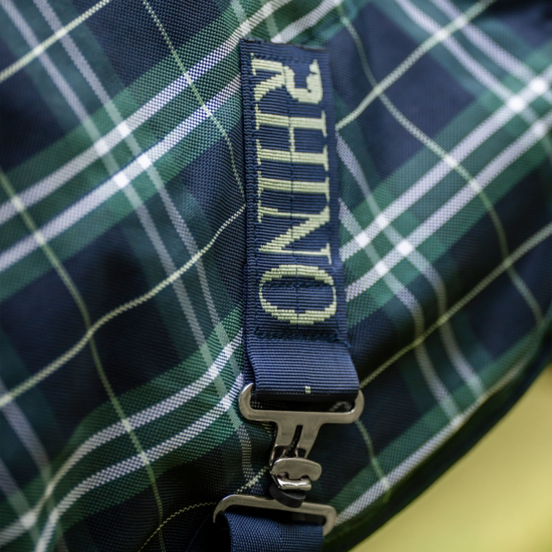 Horseware Rhino 100g Turnout Rug Plus - Hunter Check/Green/Navy-4