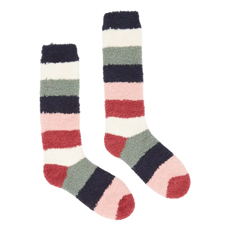 Joules Ladies Fluffy Socks - Multi Stripe