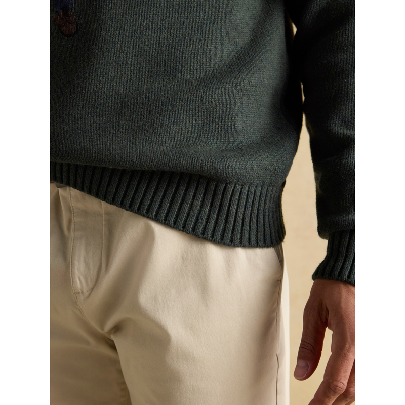 Joules Men's Jonty Intarsia Crew Knit Fox Jumper - Green-6