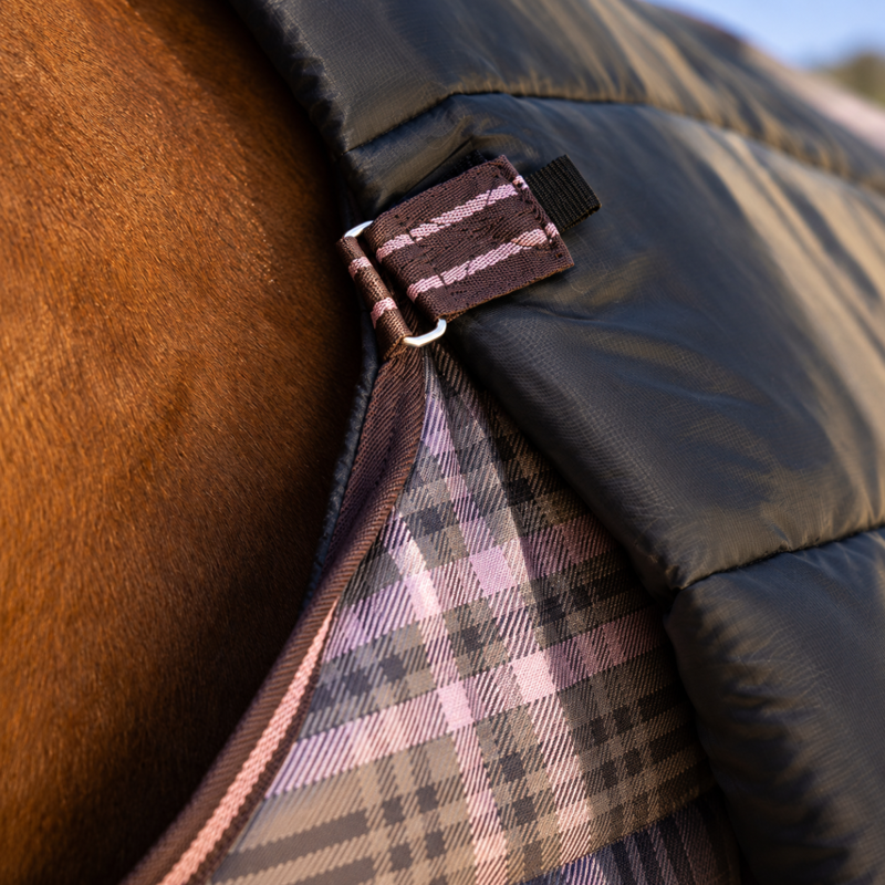 LeMieux Arika Check 100g Stable Rug with Neck - Cocoa-3