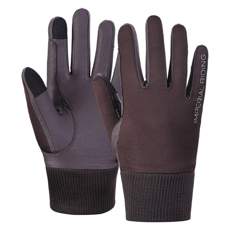 Imperial Riding Kids Hide and Shine Gloves - Chocolate