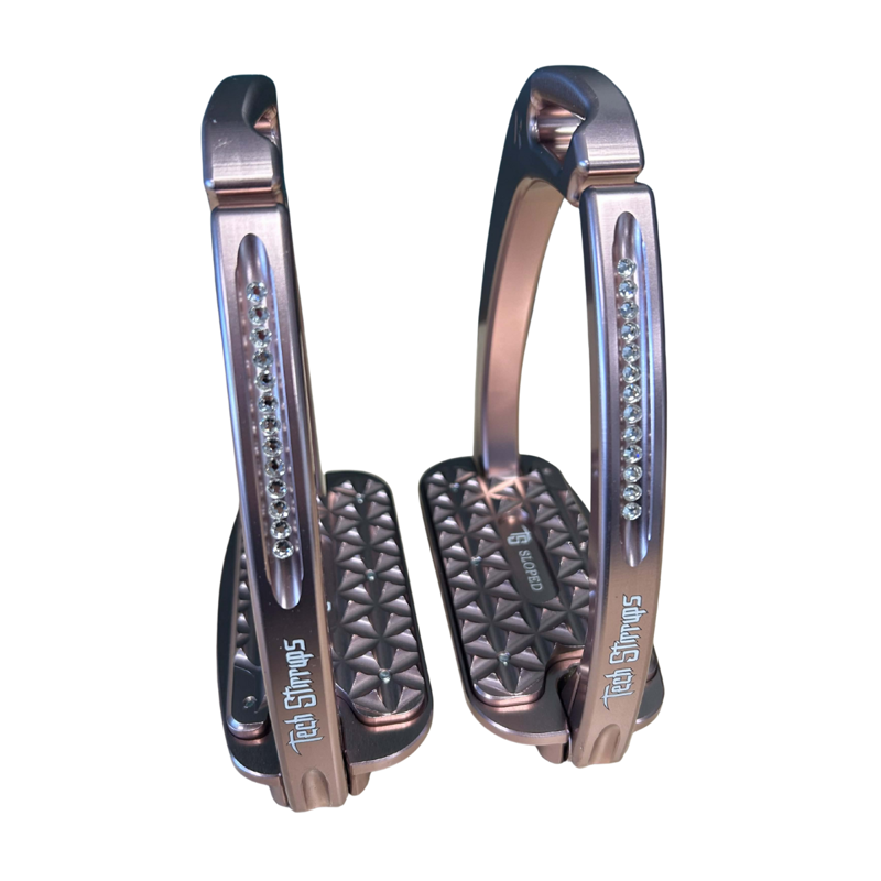 Tech Venice Sloped Evo Swarovski Safety Stirrup - Rose Gold-2
