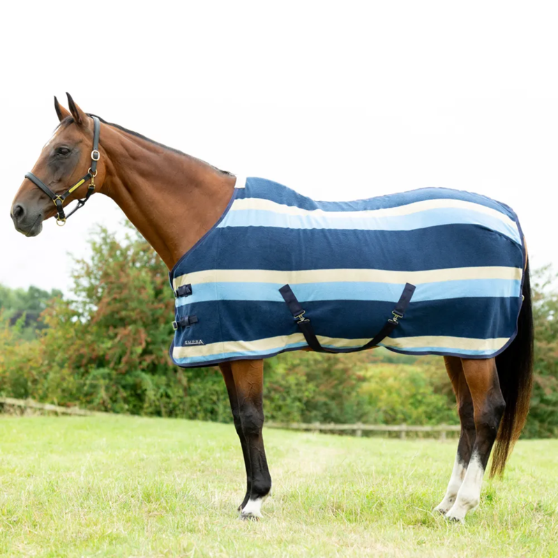 Hy StormX Empra Newmarket Fleece Rug - Navy/Blue/Beige
