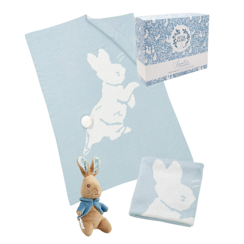Peter Rabbit Signature Knitted Blanket with Soft Toy