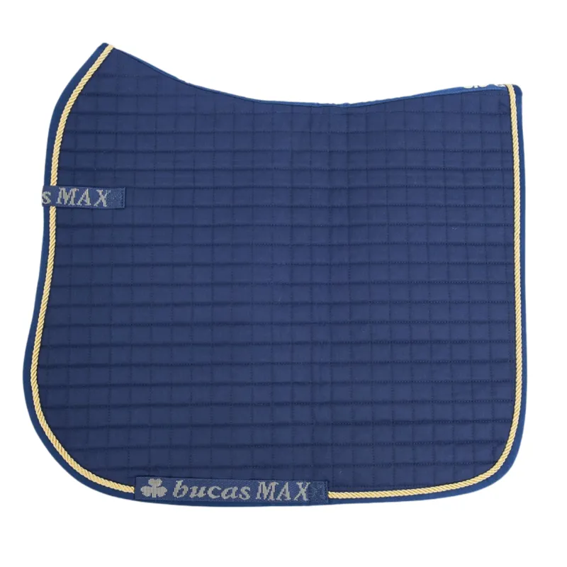 Bucas Max Dressage Saddlepad - Navy/Gold - Full