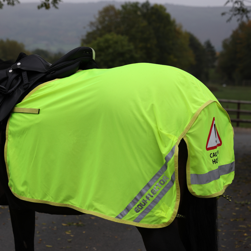 Shires EQUI-FLECTOR Mesh Quarter Sheet - Yellow-6