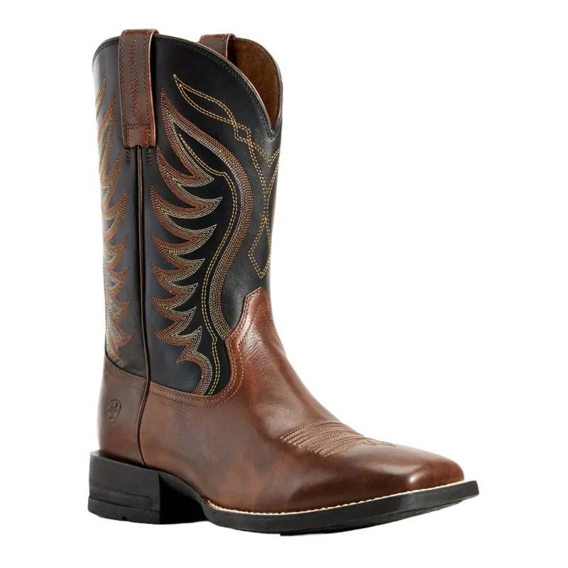 Ariat Men's Amos Hand Stand Western Boots - Red Brown/Black