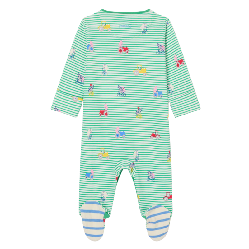 Joules Razamataz Cotton Babygrow - Green Farm Print-1