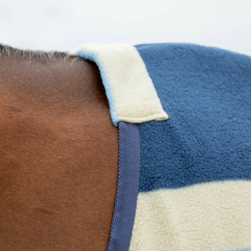 Hy StormX Empra Newmarket Fleece Rug - Navy/Blue/Beige-2