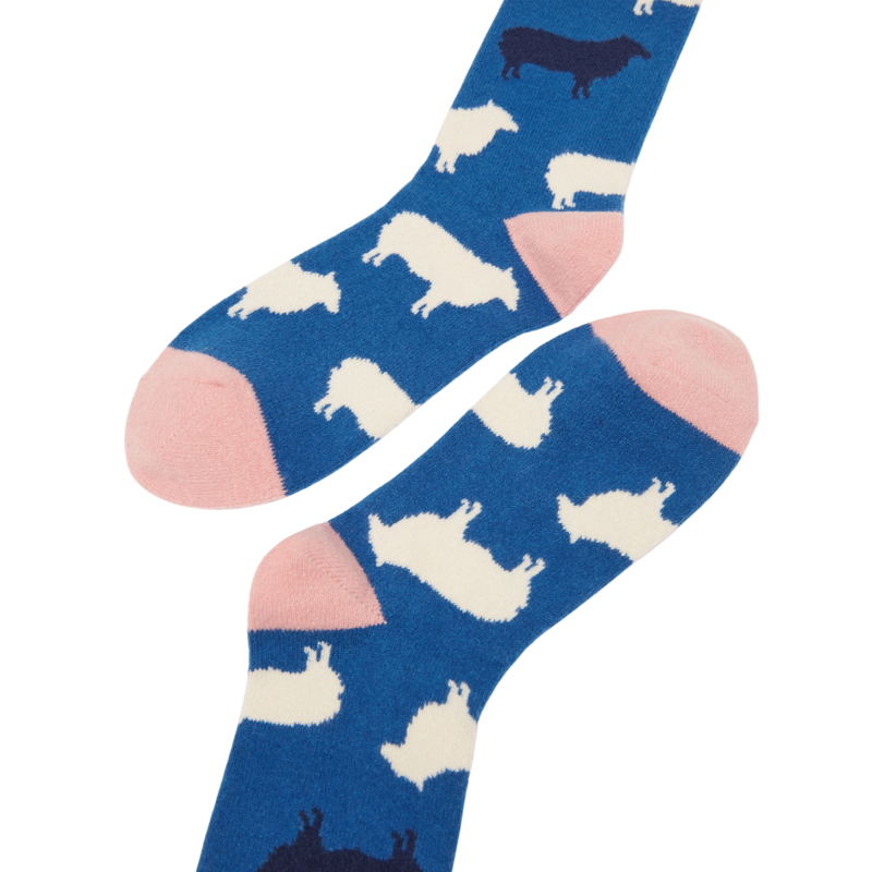 Joules Ladies Amble Socks - Sheep-1