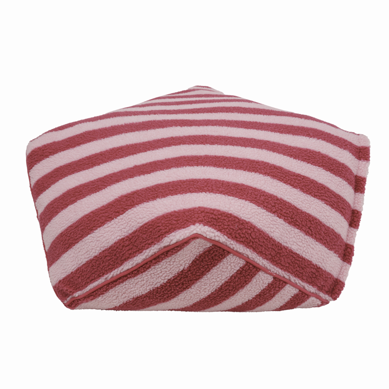 Rosewood Stripe Sherpa Bean Bag Dog Bed - Pink-1