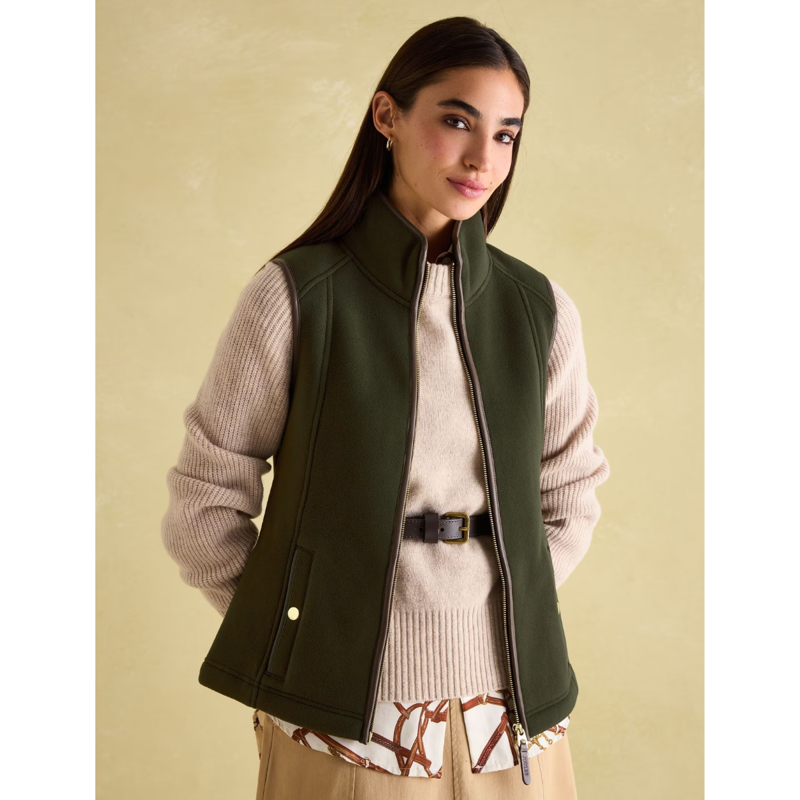 Joules Ladies Fairbourne Fleece Gilet - Khaki-3