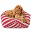 Rosewood Stripe Sherpa Bean Bag Dog Bed - Pink