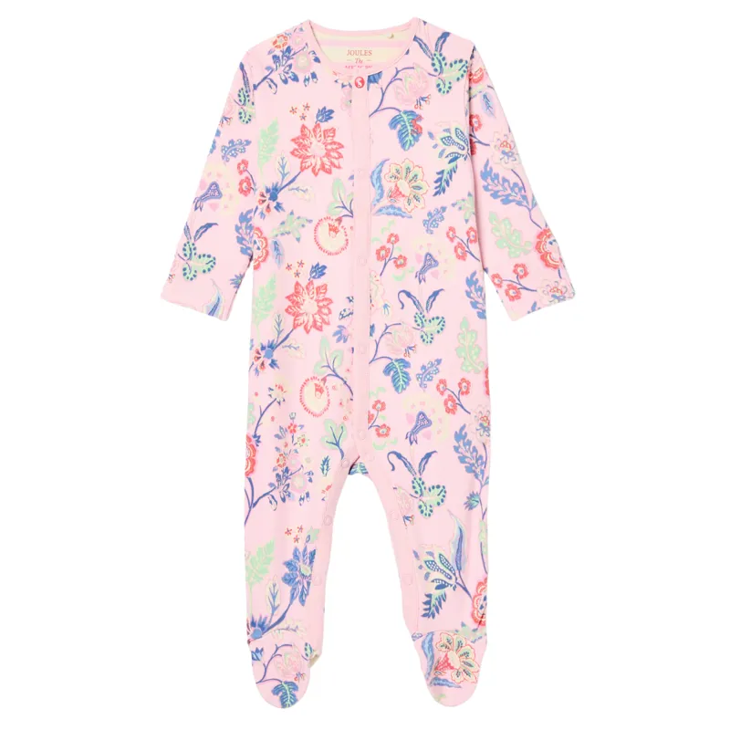 Joules Razamataz Cotton Babygrow - Pink Floral Print