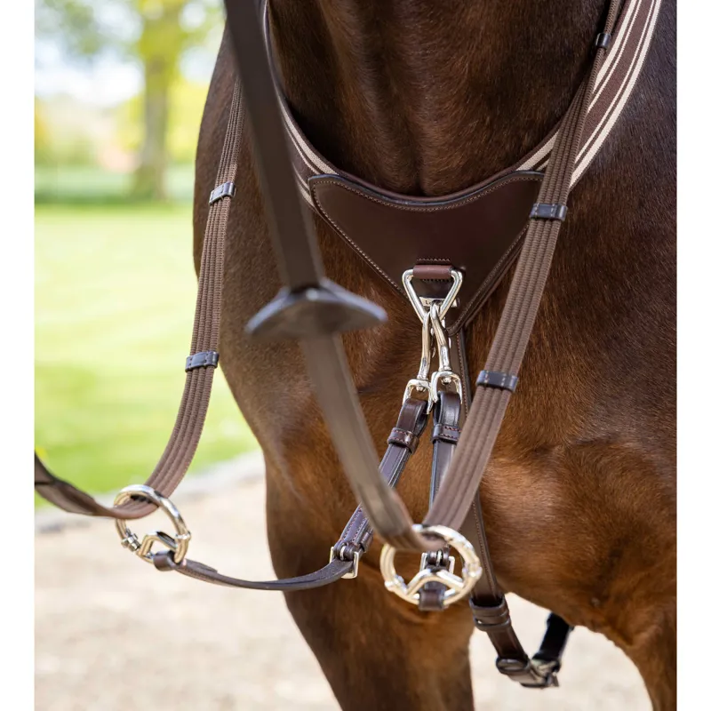 LeMieux Arika Elasticated Breastplate - Havana/Silver-1