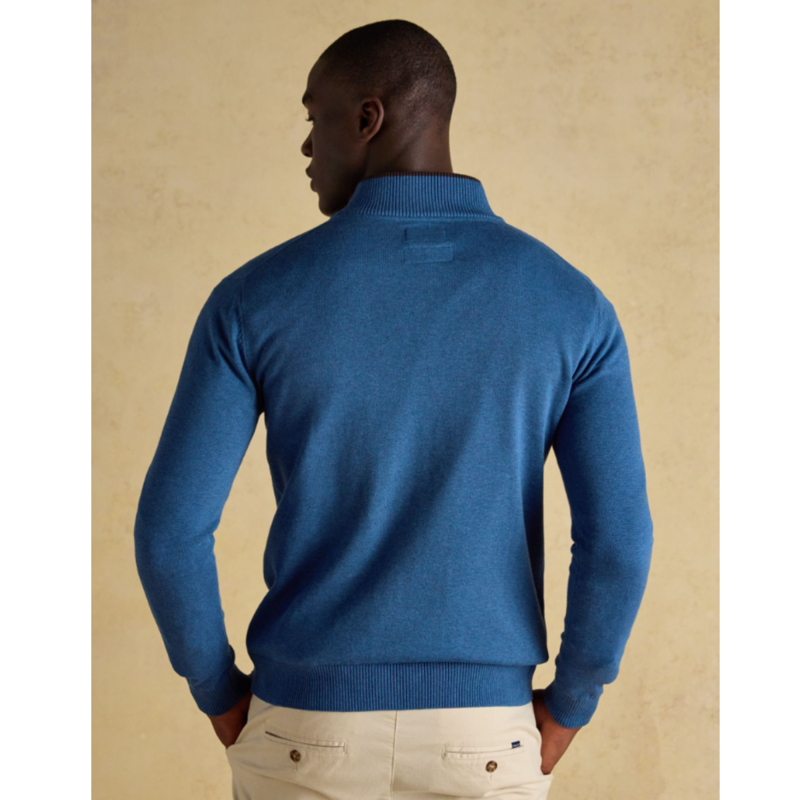 Joules Men's Hillside Quarter Zip Knitted Jumper - Blue-2