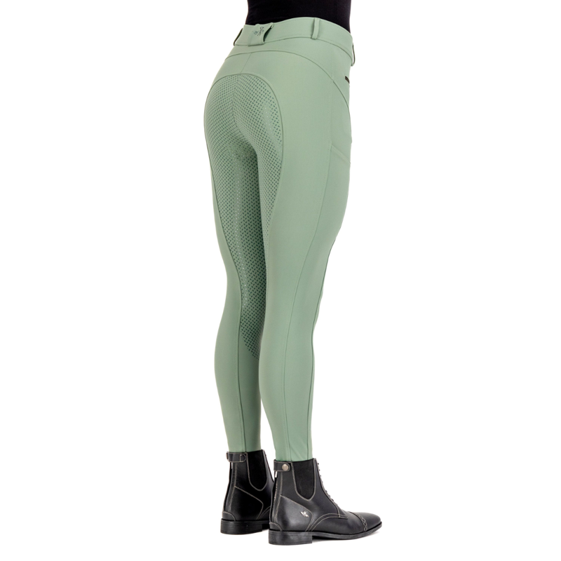 HV Polo Ladies Favourite Sporty Full Grip Riding Breeches - Greenery-1