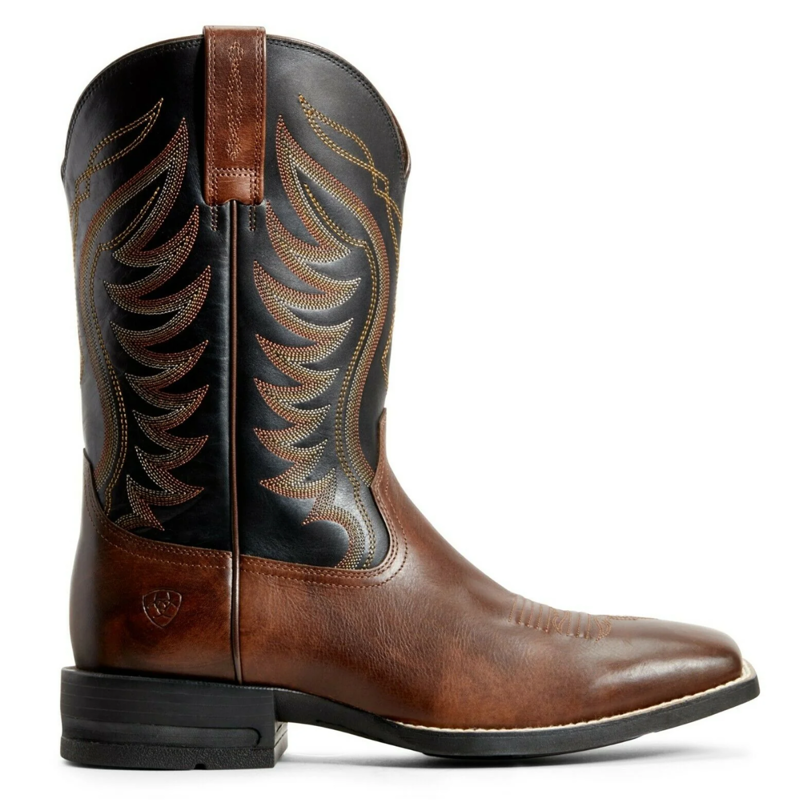 Ariat Men's Amos Hand Stand Western Boots - Red Brown/Black-1