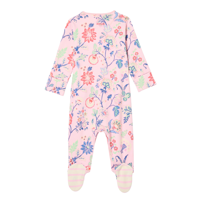 Joules Razamataz Cotton Babygrow - Pink Floral Print-1