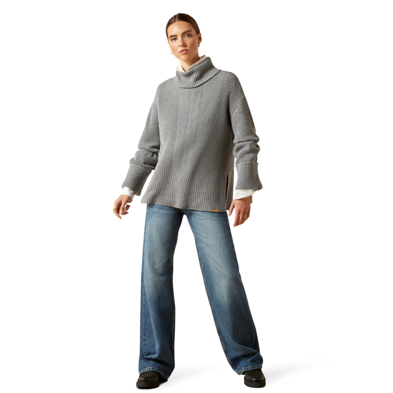 Ariat Women's Lendal Sweater - Heather Grey-6