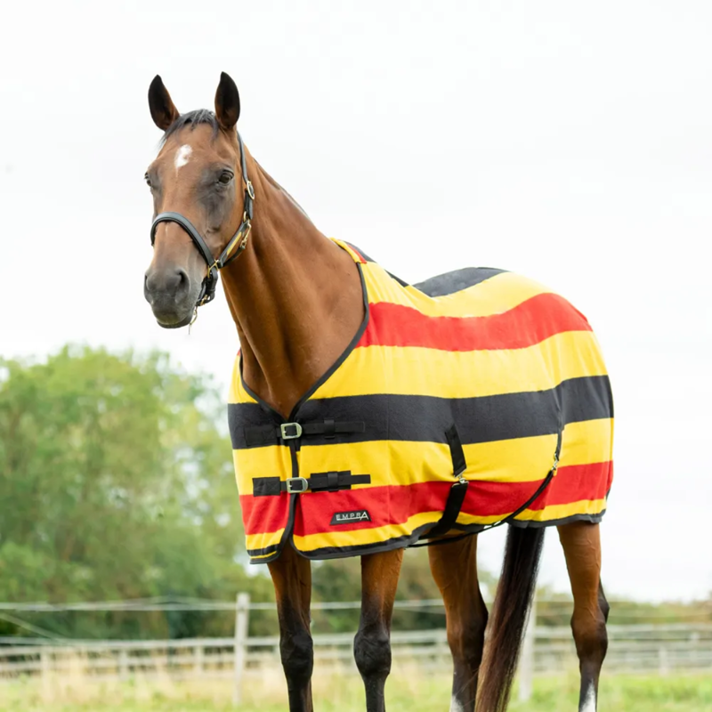 Hy StormX Empra Newmarket Fleece Rug - Yellow/Red/Black-1
