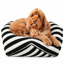Rosewood Stripe Sherpa Bean Bag Dog Bed - White